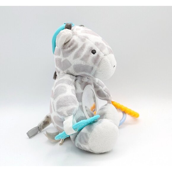 CARTER'S TEETHER MIRROR PLUSH TOY 10" Gray White Giraffe - Picture 2 of 4